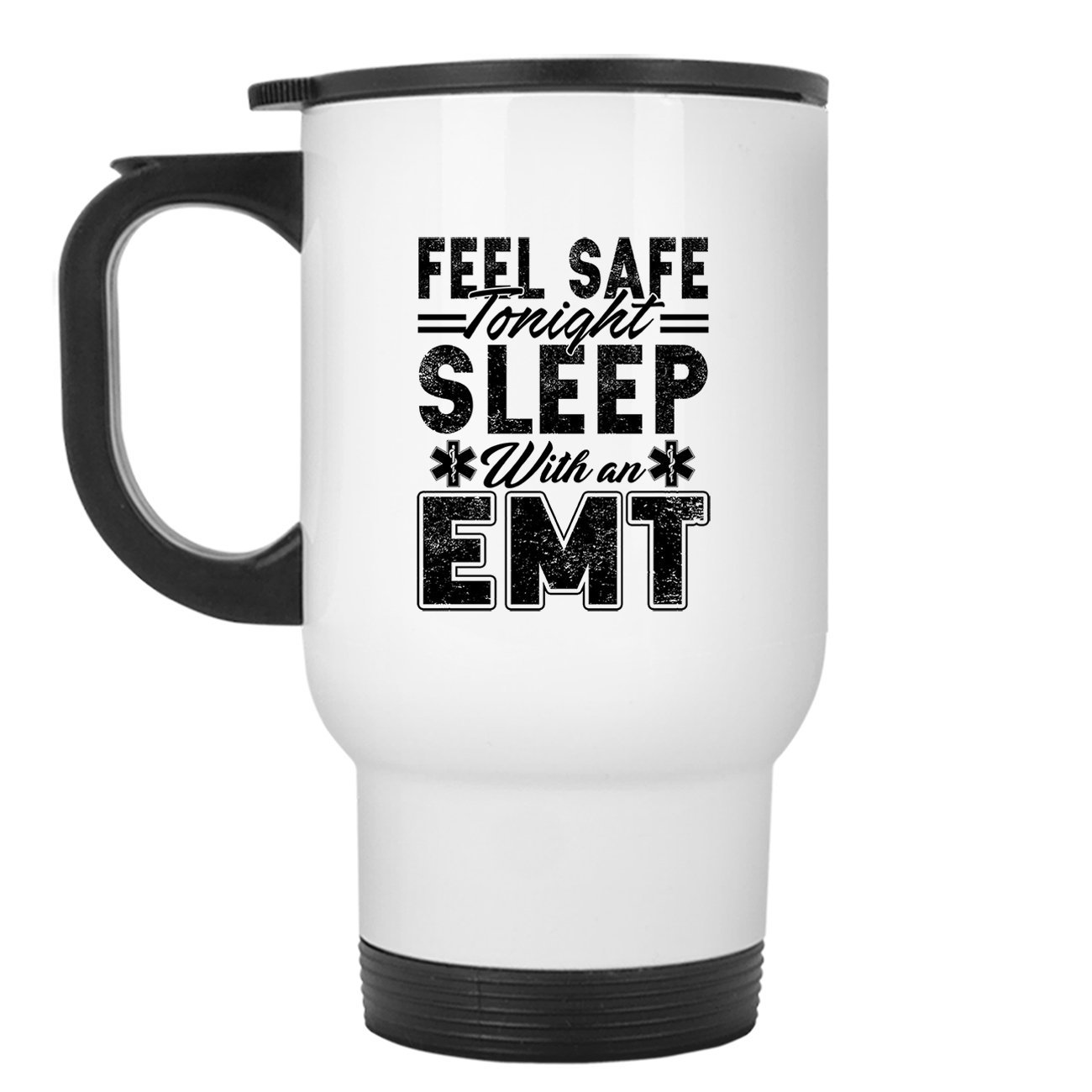 EMT Travel Coffee Mug - Insulated Stainless Steel Travel Mug with Lid, Leak-Proof & Heat Retention - Perfect for Commuting, Camping & Outdoor Adventures (White)