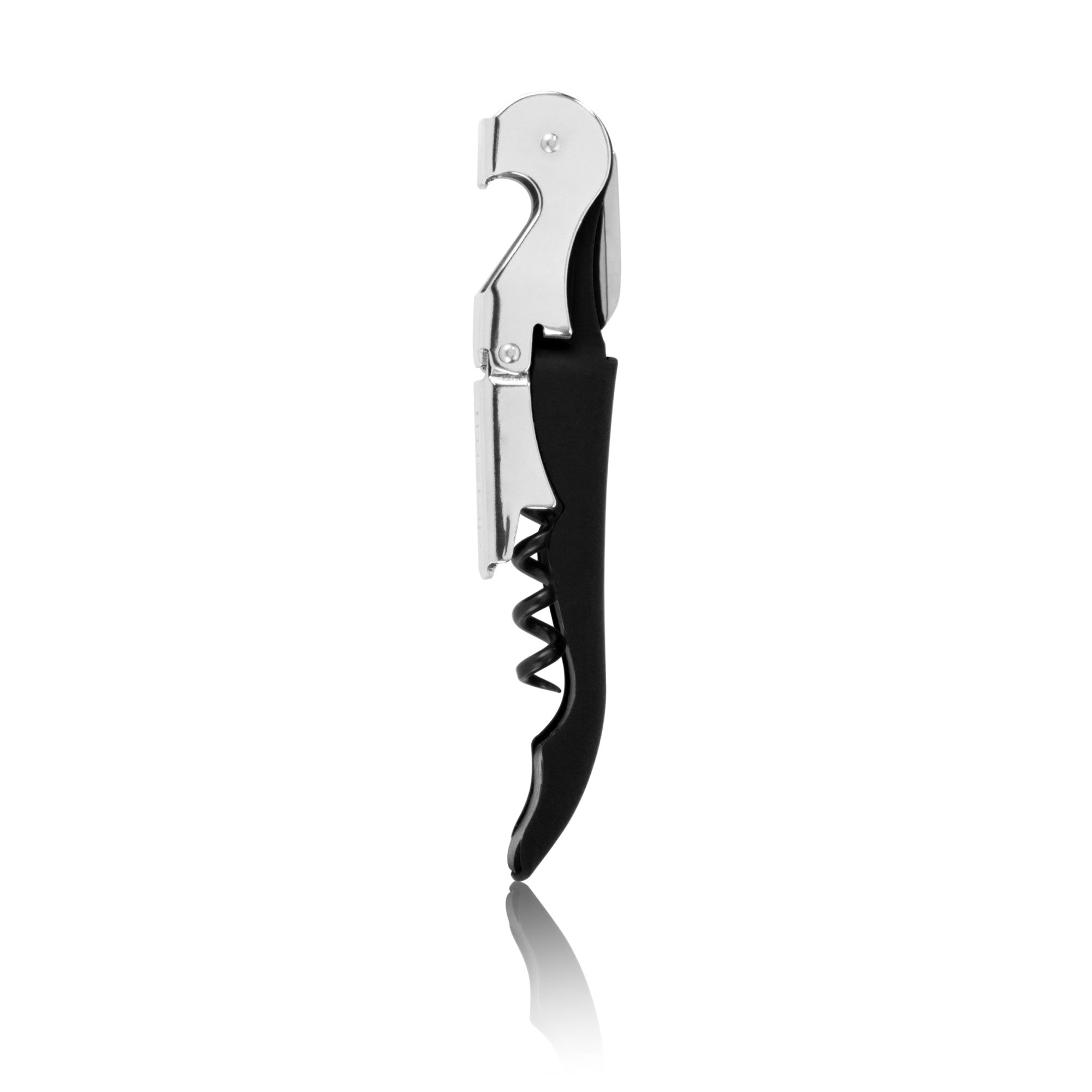 TrueTap Soft Touch Black Double Hinged Corkscrew - Premium Wine Bottle Opener for Easy Cork Removal | Perfect for Home Bars, Restaurants, and Wine Tasting Events