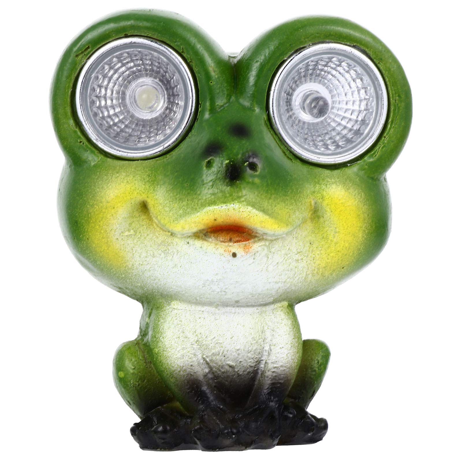 Solar Powered Frog Lawn Ornament - Green Resin Garden Decor with LED Solar Lights for Outdoor Patio, Yard & Pathway Decoration | Weatherproof Art Craft for Garden, Backyard & Landscape Lighting