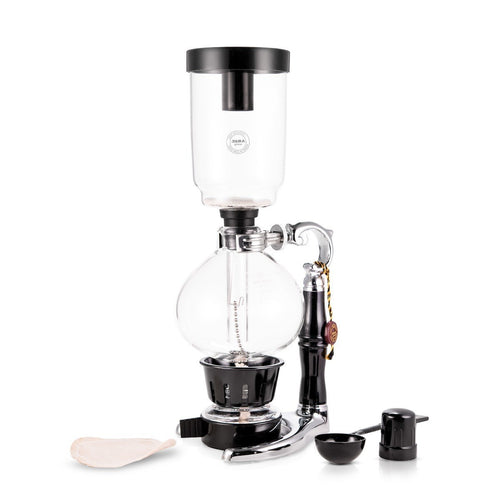 Yama Siphon 5 Cup Glass Tabletop Coffee Maker - Premium Vacuum Brewing System for Home & Office Use - Perfect for Pour Over Coffee Lovers & Specialty Coffee Enthusiasts