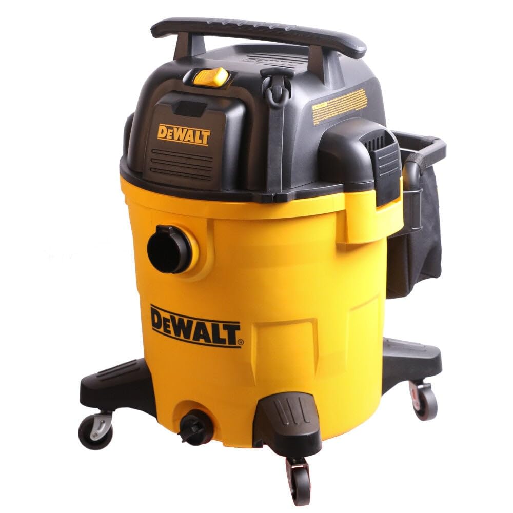 **DEWALT 12 Gallon Poly Wet/Dry Vacuum Cleaner, 5.5 HP Powerful Shop Vac for Workshop, Jobsite & Commercial Use – Large Capacity, Durable Yellow Design (DXV12P) – Ideal for Cleaning Dust, Spills & Debris in Garages, Construction Sites & Factories**