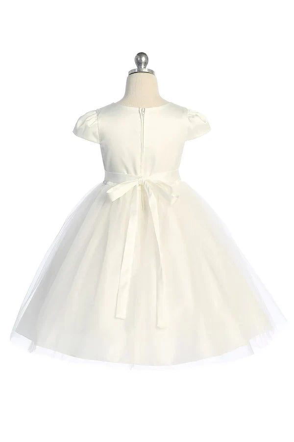 Elegant Plus Size Cap Sleeve Satin Tulle Dress for Women - Waistline Trim Design - Sizes 16.5 to 20.5 - Perfect for Weddings, Parties & Special Occasions