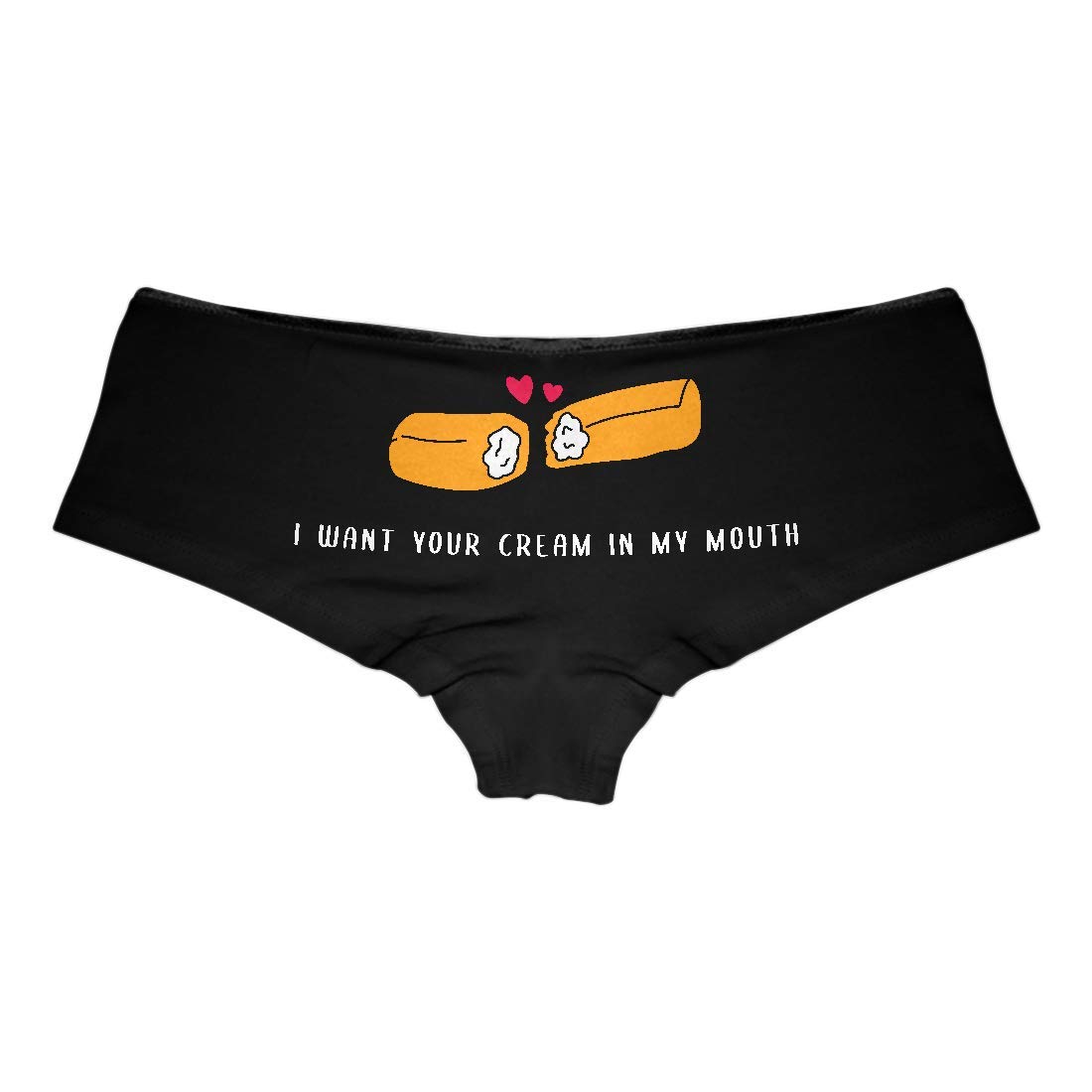 Sexy Women's Rock & Roll Hipster Panties - 'I Want Your Cream In My Mouth' Novelty Underwear | Perfect for Valentine's Day, Bachelorette Parties & Romantic Gifts