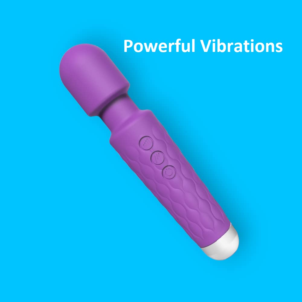 20 Function Powerful Electric Wand Vibrator - Handheld Massager for Muscle Relaxation & Intimate Pleasure - Purple Magic Wand for Home & Spa Use