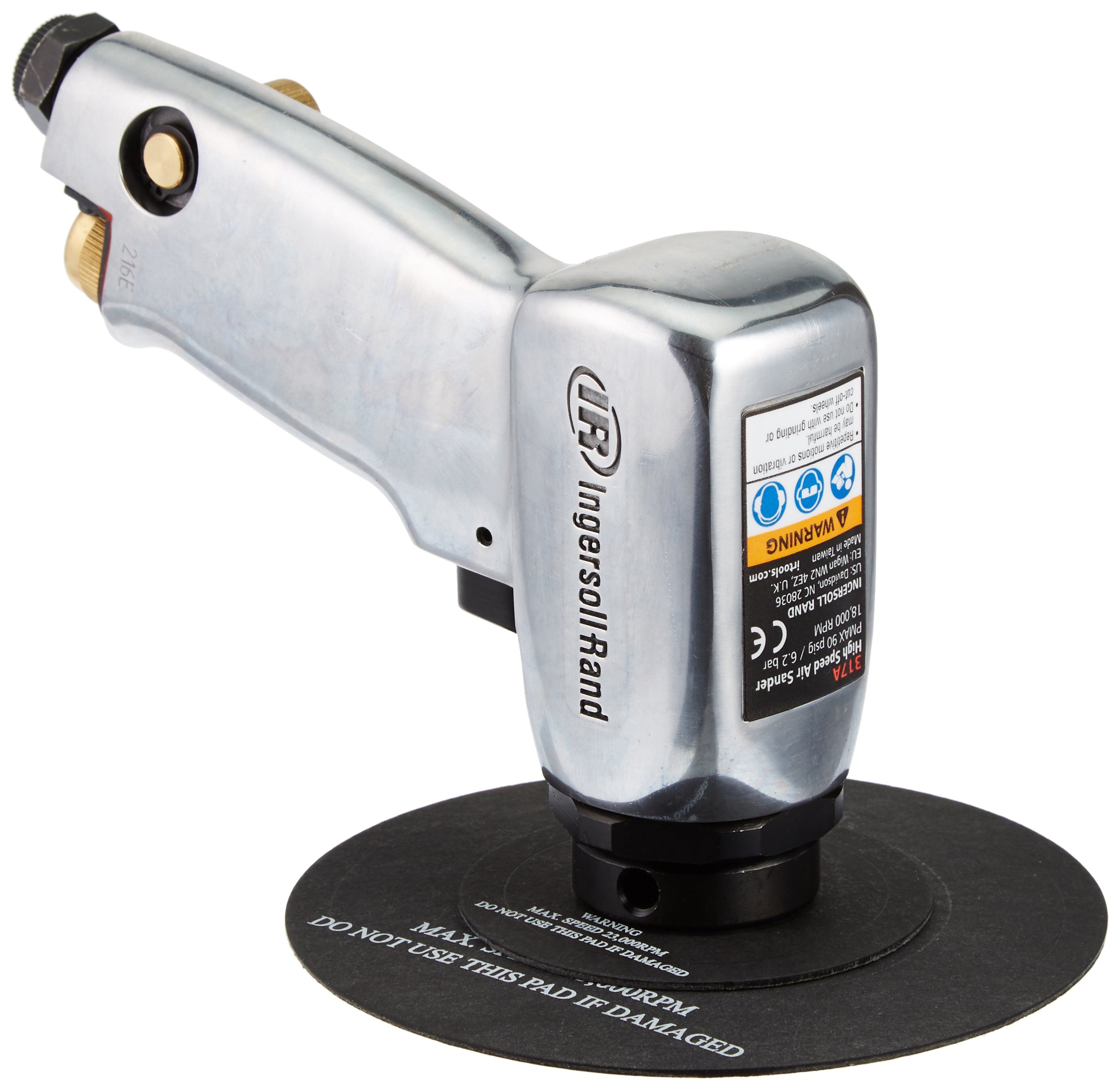 Ingersoll Rand 317A Heavy Duty 5-Inch High Speed Pneumatic Sander - Professional Air-Powered Sanding Tool for Woodworking, Metal Finishing & Auto Body Repair
