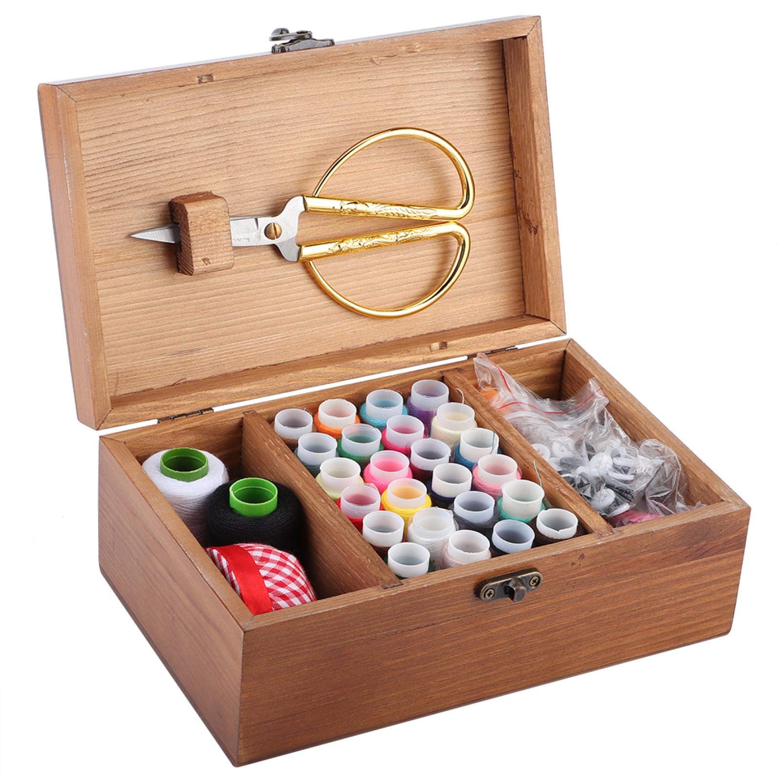 Premium Wooden Sewing Kit with Complete Accessories - Multifunctional Home Repair Tool Set for DIY, Mending & Crafting | Perfect for Tailoring, Quilting & Emergency Clothing Repairs