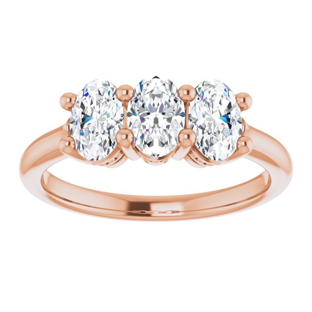 0.63 Carat Oval Cut Diamond 3-Stone Milgrain Wedding Band - Elegant Engagement Ring for Women, Perfect for Proposals, Anniversaries & Special Occasions