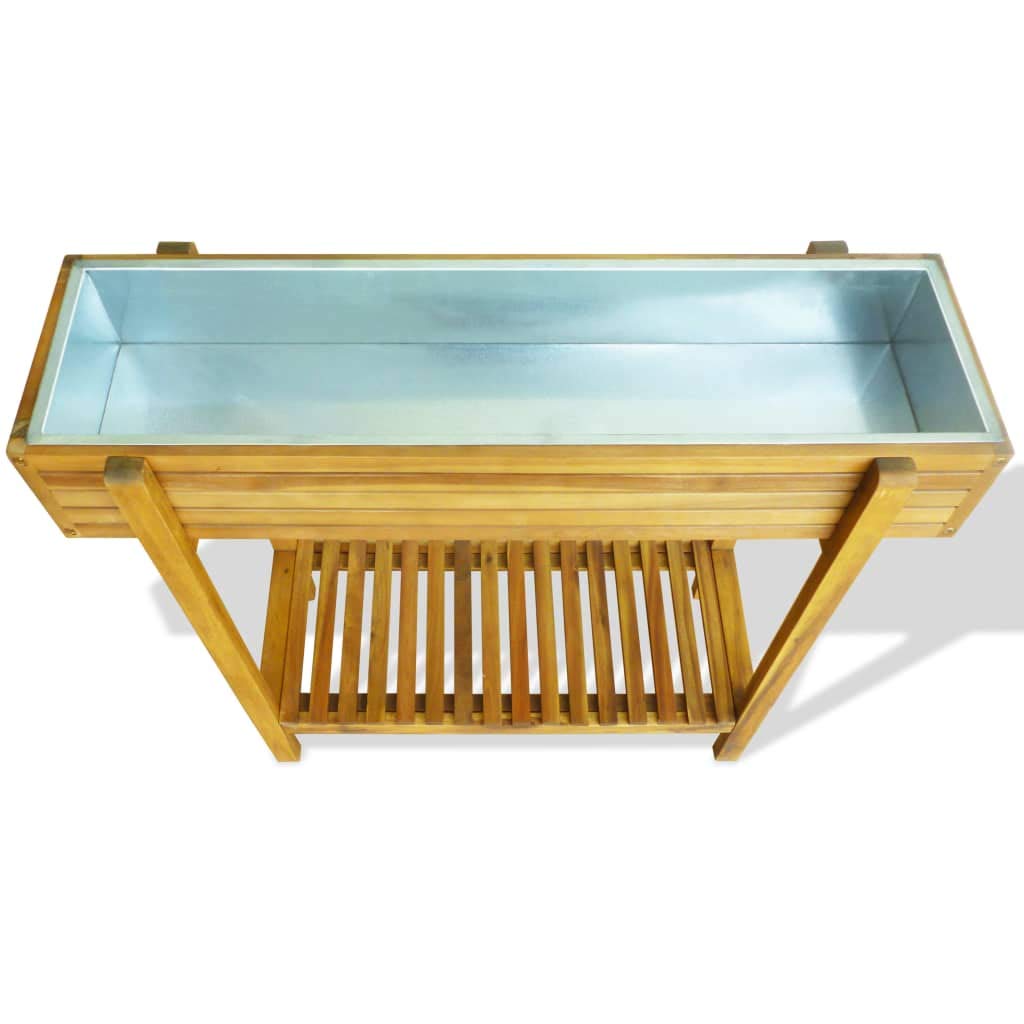 Premium SKM Raised Garden Bed - Solid Acacia Wood with Zinc Coating | Elevated Planter Box for Vegetables, Herbs & Flowers | Perfect for Backyard, Patio & Urban Gardening