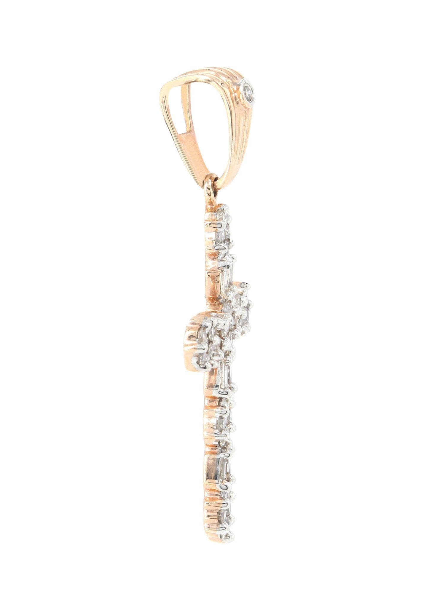 0.15 Carat Diamond Cross Pendant Necklace - 2.19 Grams Solid Gold Religious Jewelry for Women & Men - Perfect for Baptism, Confirmation & Everyday Wear
