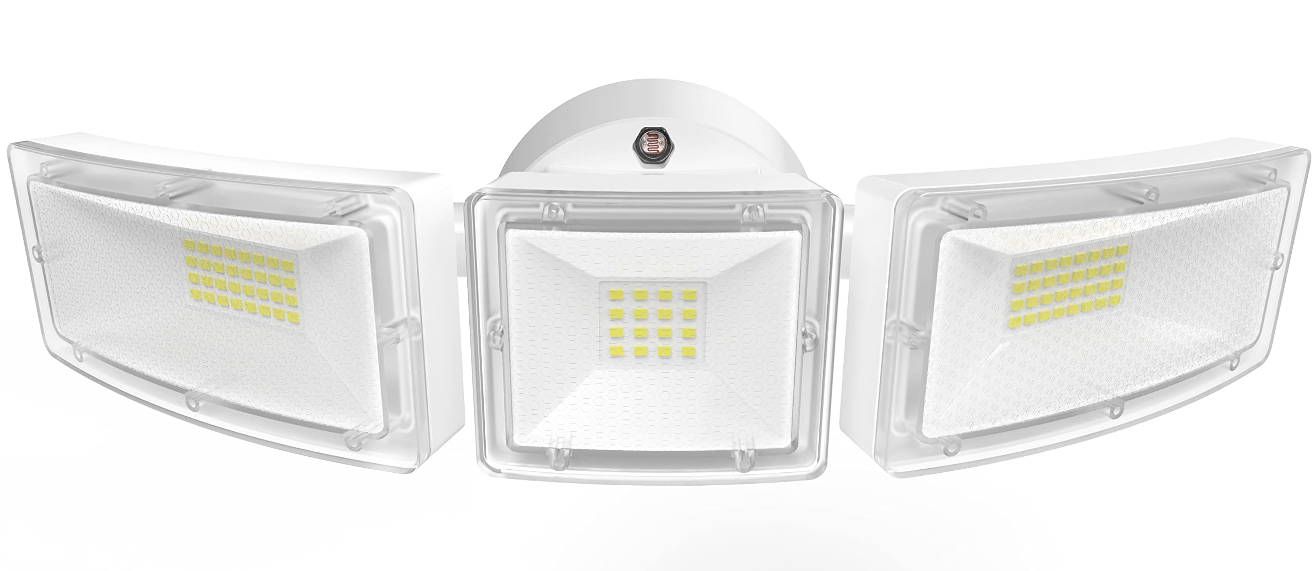 SAATLY 40W Dusk to Dawn LED Security Lights - 4600LM Outdoor Flood Lights with 3 Adjustable Heads & Photocell Sensor, IP65 Waterproof 5700K Daylight White - Perfect for Garage, Yard, Porch, Driveway & Backyard Security Lighting