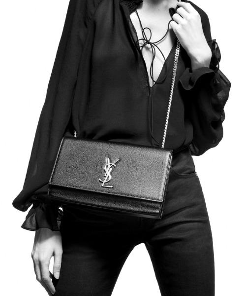 Saint Laurent Kate Medium Grain De Poudre Embossed Leather Handbag - Black Luxury Crossbody Bag for Women, Perfect for Evening Parties & Date Nights