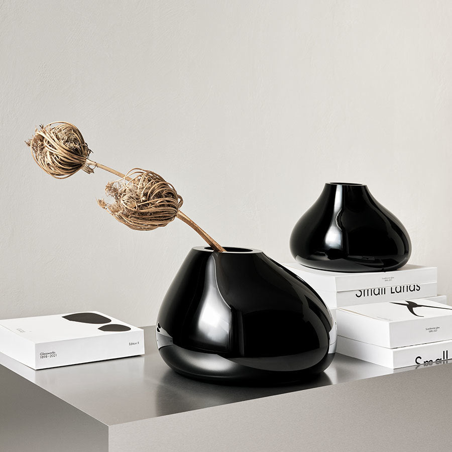 Ebon Black Medium Vase - Elegant Home Decor for Living Room, Dining Table & Wedding Centerpieces