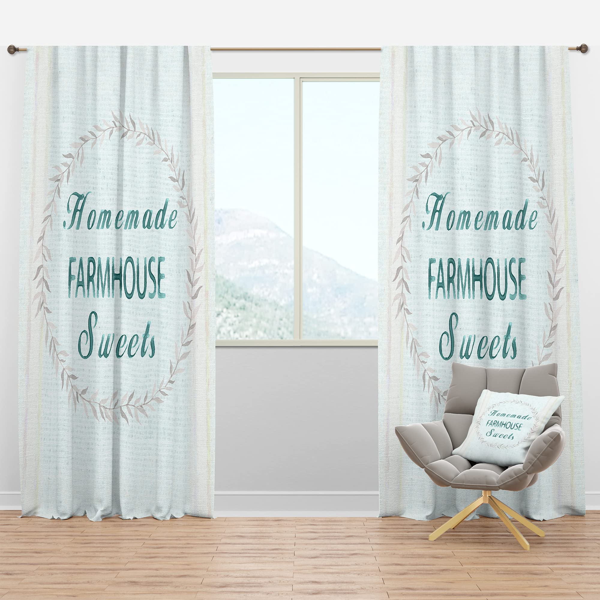Farmhouse Floral Blackout Curtains - Thermal Insulated Room Darkening Drapes for Bedroom & Living Room - Single Panel 52x63 Inches - Perfect for Home Decor, Privacy & Energy Efficiency