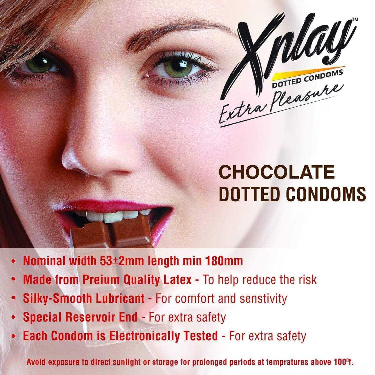 Dr Trust USA Xplay Dotted Condoms - Premium Chocolate Flavored Condoms for Enhanced Pleasure & Protection | Perfect for Romantic Nights & Couples Intimacy