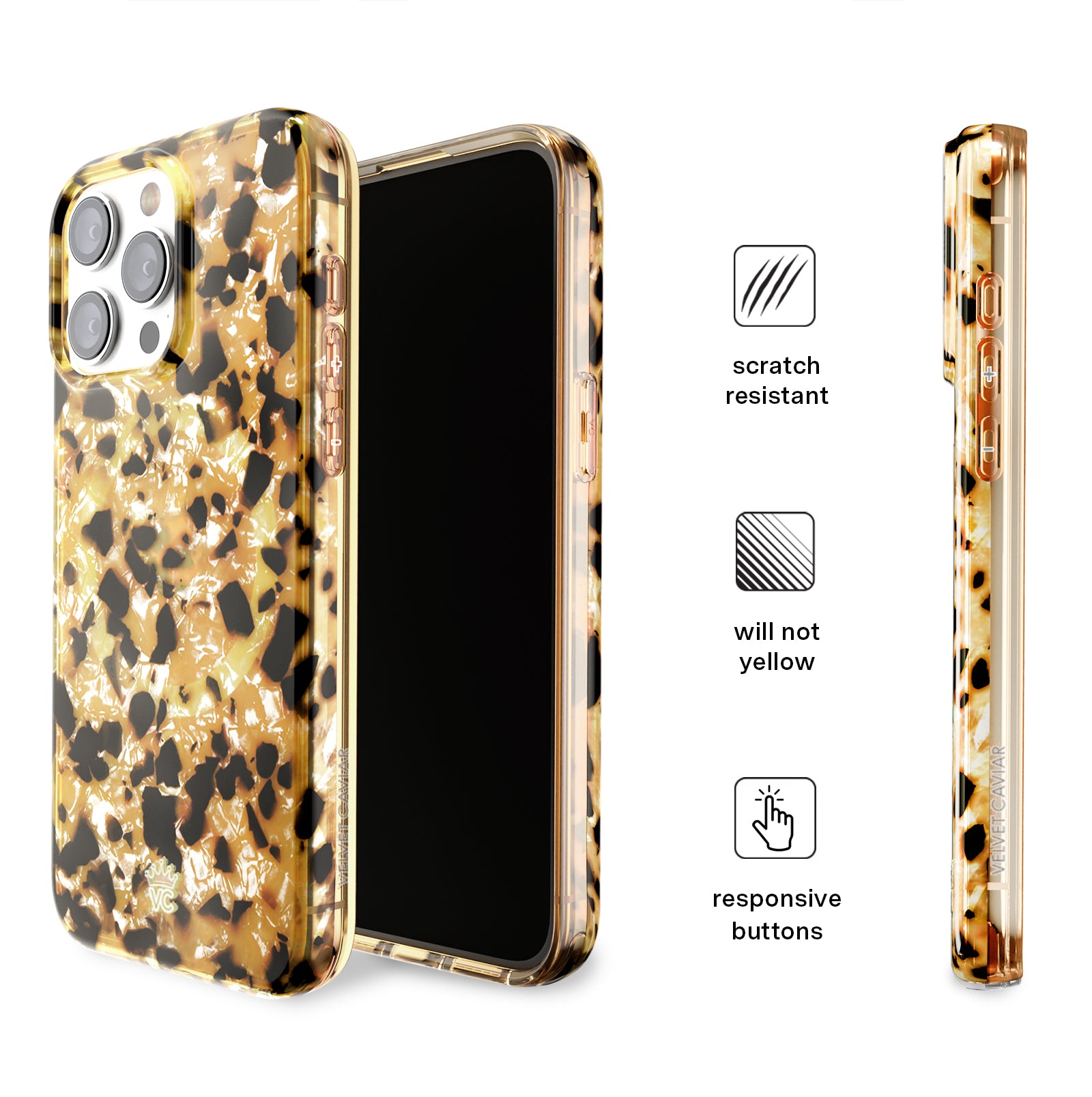 Stylish Blonde Tortoise Shell iPhone Case - Trendy & Durable Phone Cover for iPhone [Model] - Perfect for Everyday Use, Work & Travel