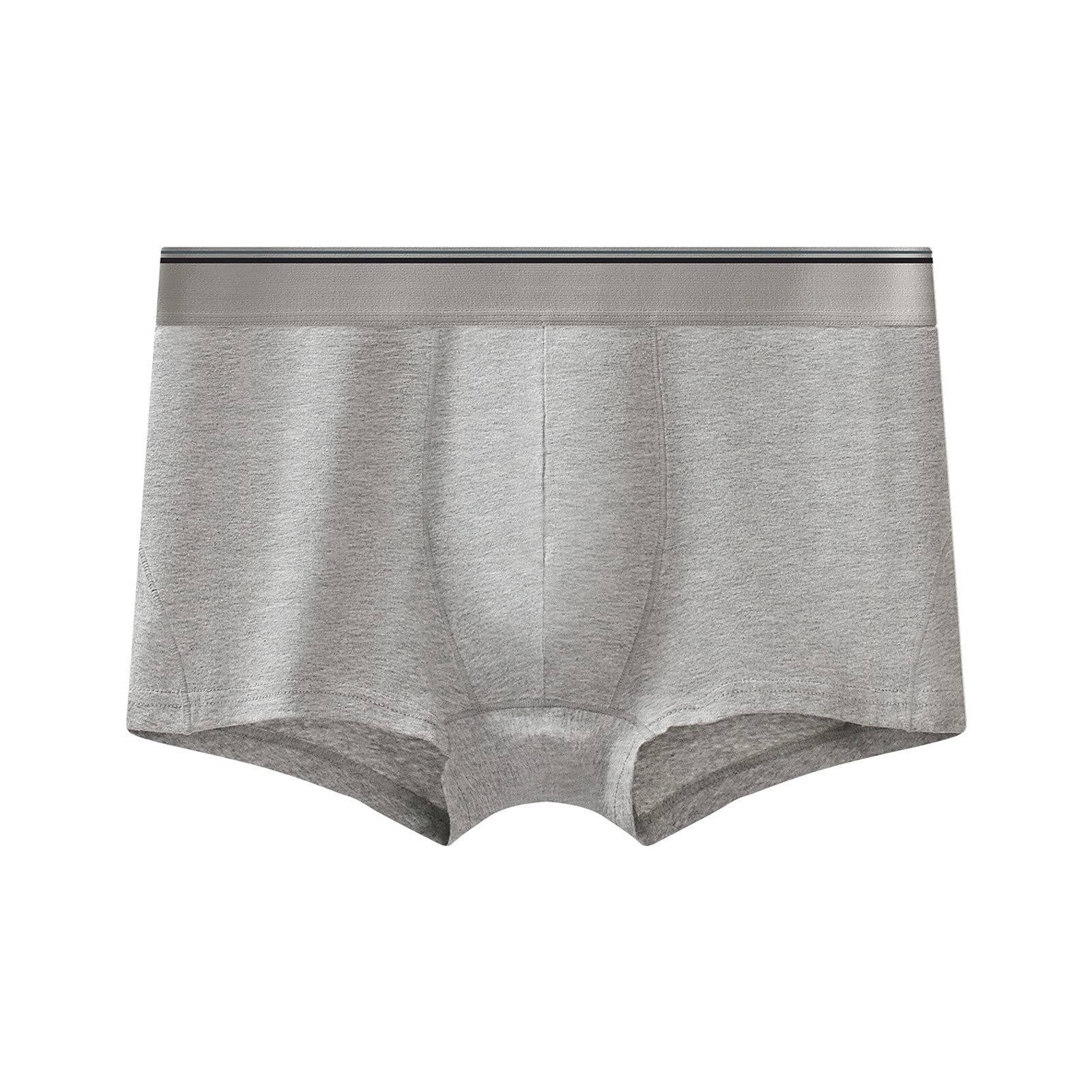 Glow in The Dark Striped Men's Boxer Briefs - Comfortable Elastic Waistband, Breathable Fabric, Large Size (Grey) - Perfect for Nighttime Visibility & Everyday Wear