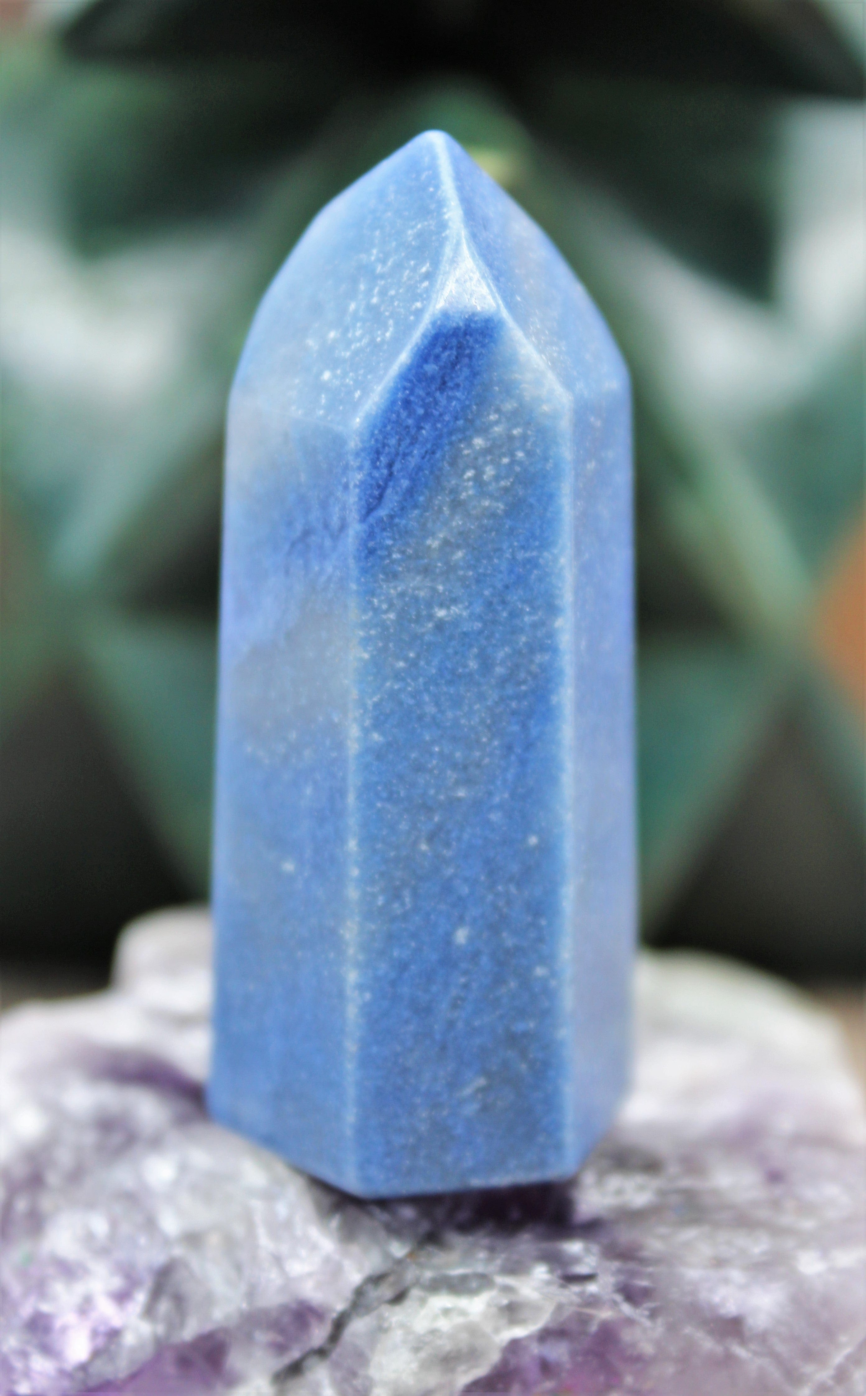 Healing Blue Quartz Crystal Tower - Natural Stone for Meditation, Reiki & Home Decor - Perfect for Spiritual Healing, Energy Cleansing & Office Desk Decor