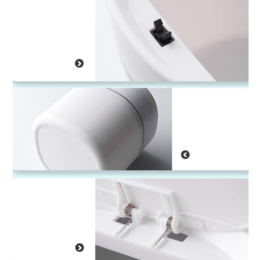 Mini Desktop Trash Can with Lid - Small Sanitary Waste Bin for Peeling Fruits, Snack Shells & Car Trash - Compact Office & Home Garbage Bin (White with Spring Cover) - Perfect for Desk, Kitchen Counter, Bedroom & Vehicle Use