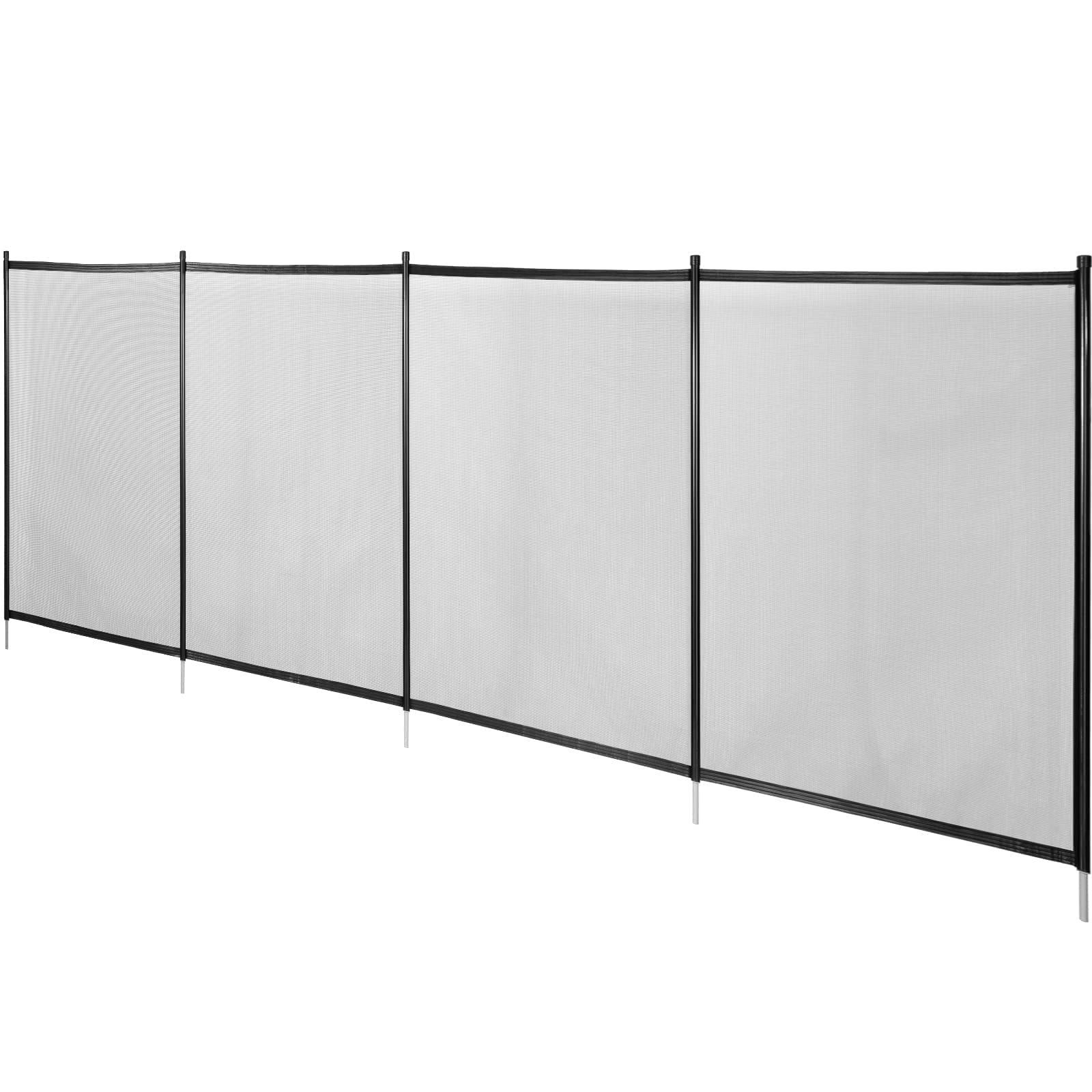 HappyBuy 4FT x 48FT Removable Mesh Pool Safety Fence - DIY Childproof Barrier for Inground Swimming Pools, Durable Black Mesh Fencing for Kids & Pet Protection - Perfect for Backyard, Garden & Vacation Home Safety