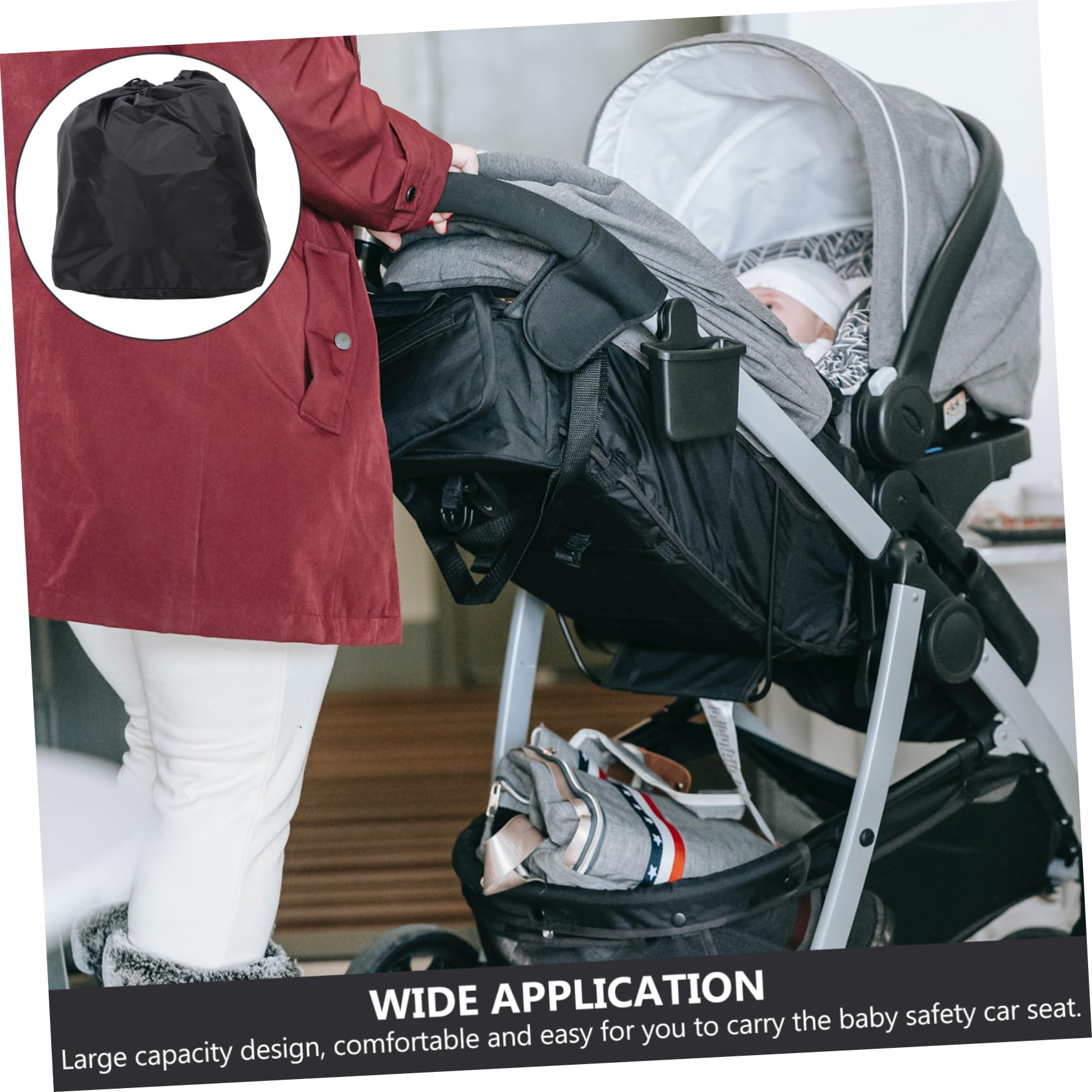 Yardenfun Universal Stroller Travel Bag - 210D Durable Encrypted Fabric, Black - Fits Most Car Seats & Strollers - Perfect for Air Travel, Road Trips & Daily Use