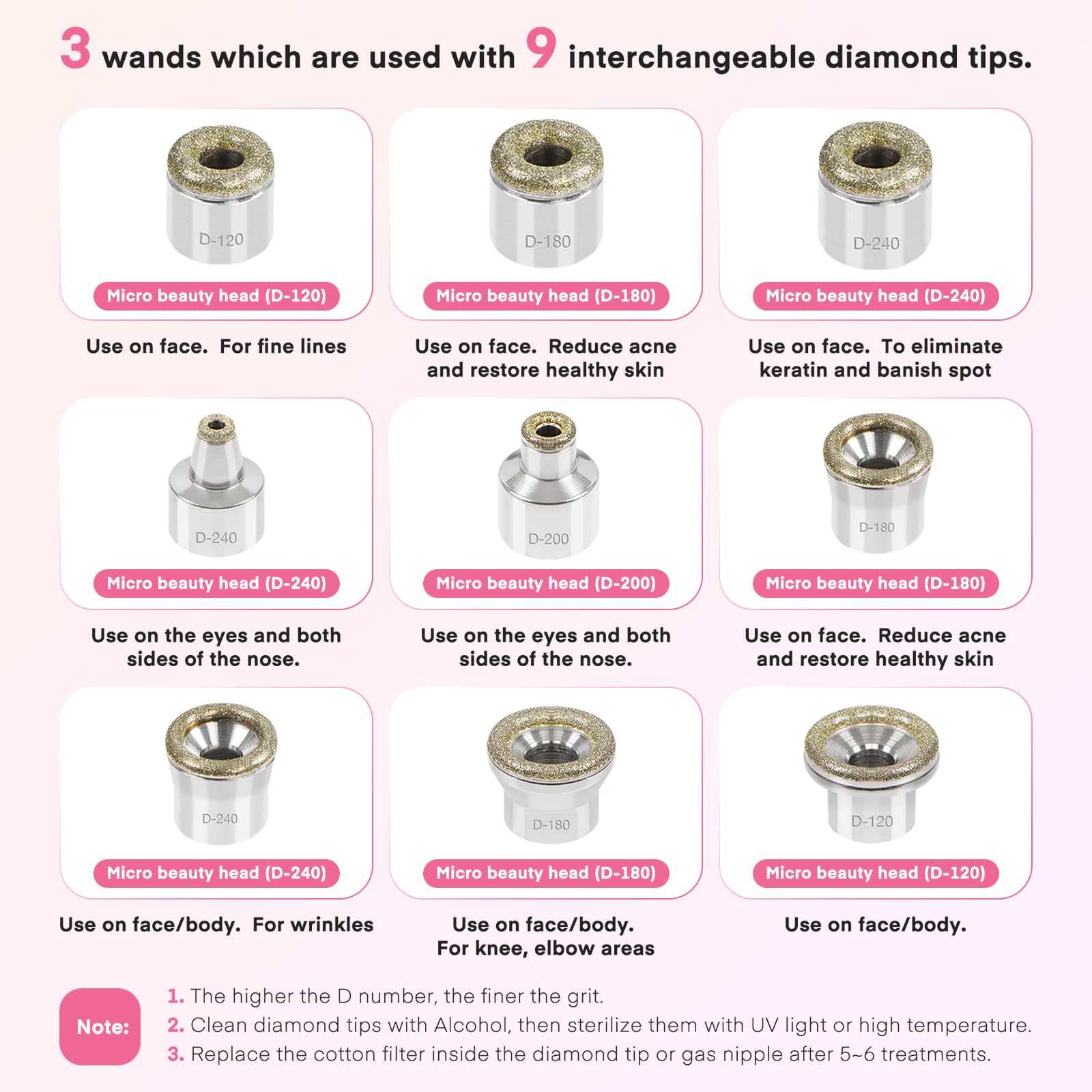 3 in 1 Diamond Microdermabrasion Machine - Professional Facial Skin Care Salon Equipment with Spray Gun & Strong 65-68cmHg Suction Power - Perfect for Acne Treatment, Blackhead Removal & Skin Rejuvenation at Home or Spa