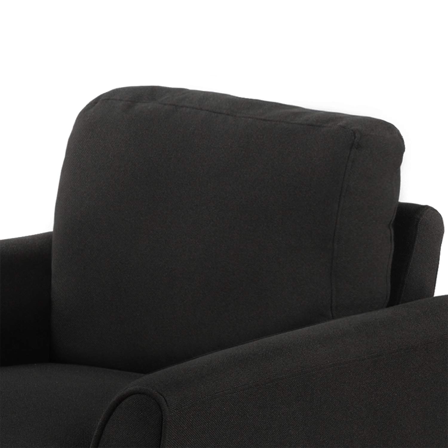 Modern Single Sofa with Armrest - Black Living Room Furniture for Small Spaces | Perfect for Apartments, Studios & Cozy Corners