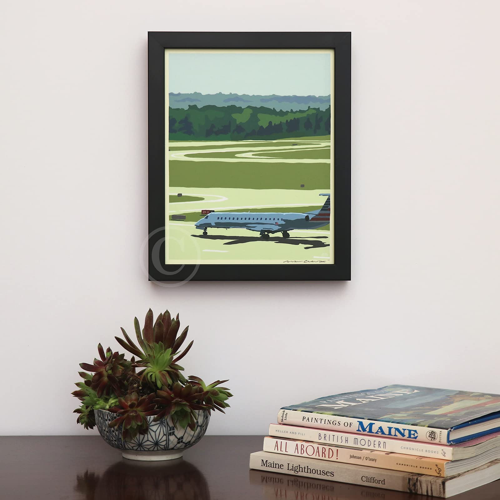 Alan Claude Framed Art Print 8x10 Inches - Maine Coastal Wall Decor for Living Room, Bedroom & Office | Jetport Landscape Poster