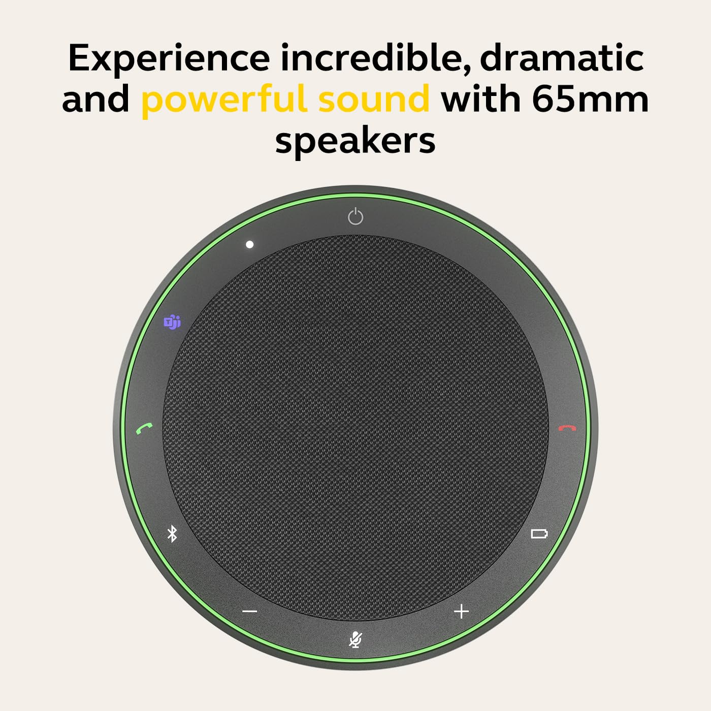 Jabra Speak2 75 Wireless Bluetooth Speakerphone - Portable Speaker with 4 Noise-Cancelling Mics, 65mm Full-Range Speakers & Super-Wideband Audio - Certified for Microsoft Teams & Zoom - Dark Grey - Perfect for Home Office, Conference Calls & Remote Meetings