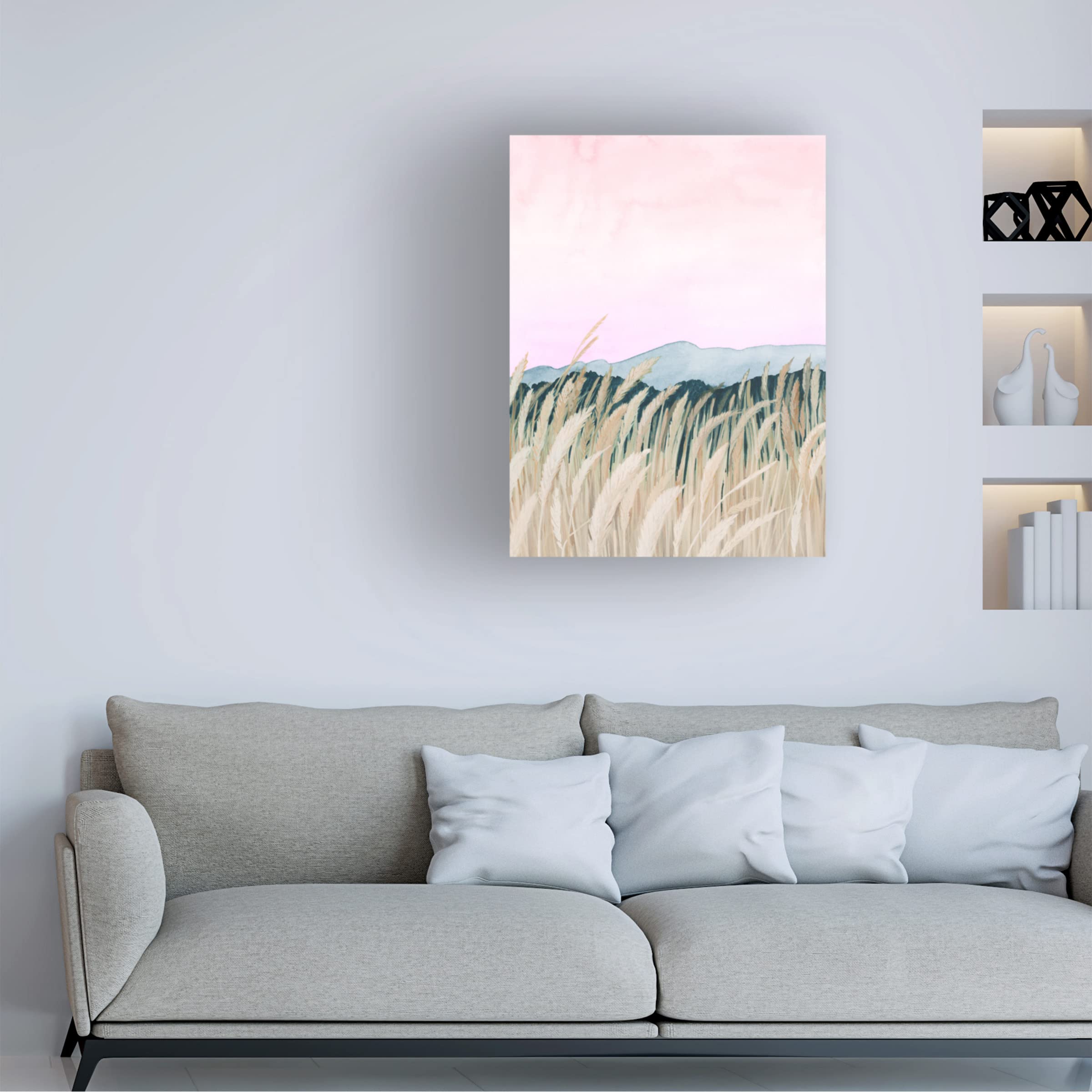Grace Popp 'Wheaten Dawn II' Canvas Wall Art Print - Wheat Field Landscape Painting for Living Room, Bedroom & Office Decor