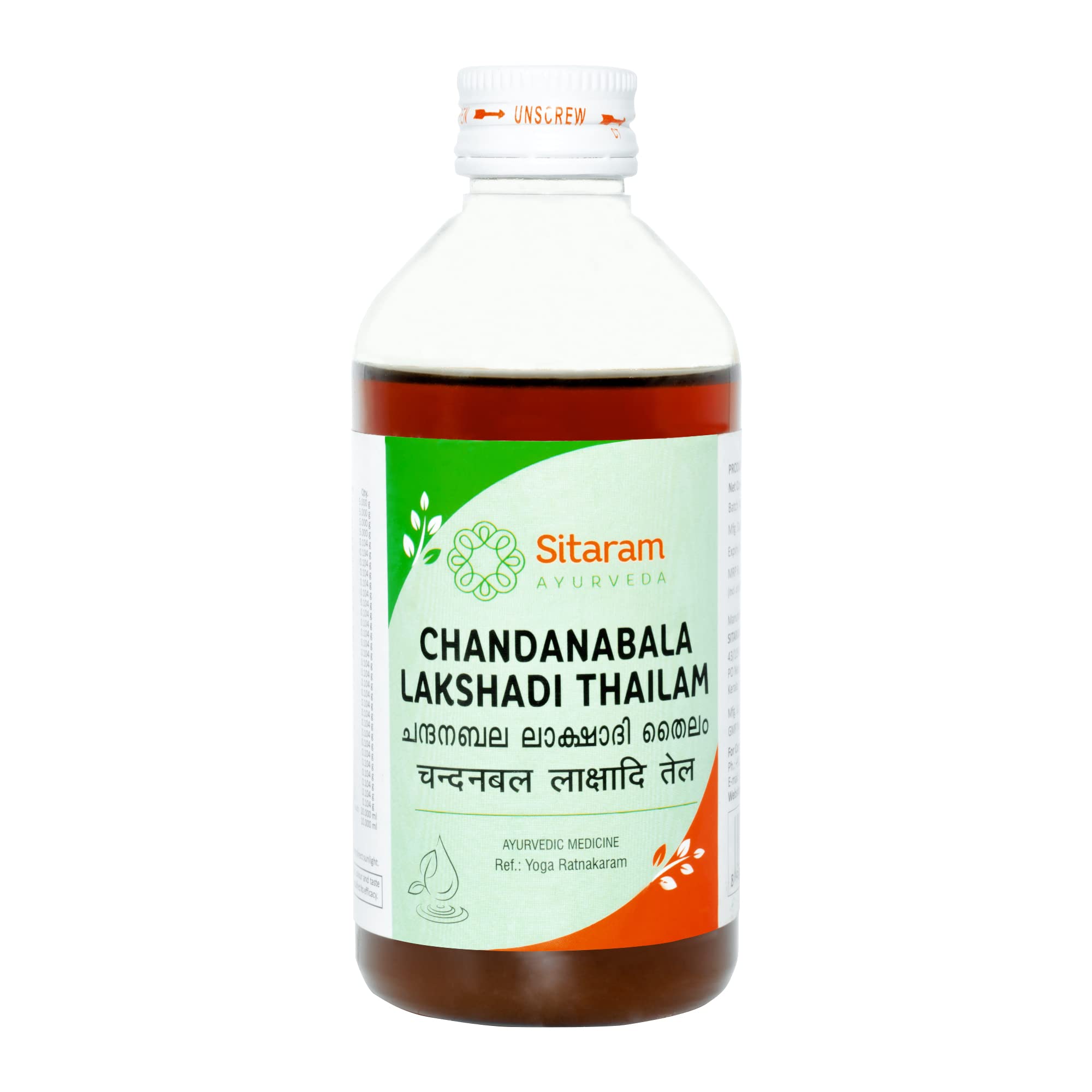 Sitaram Ayurveda Chandanbala Lakshadi Thailam - 100% Pure Ayurvedic Oil for Hair Growth & Scalp Care (200ml) | Natural Remedy for Dry Scalp, Dandruff & Hair Fall | Perfect for Daily Ayurvedic Hair Massage & Holistic Hair Care Routine