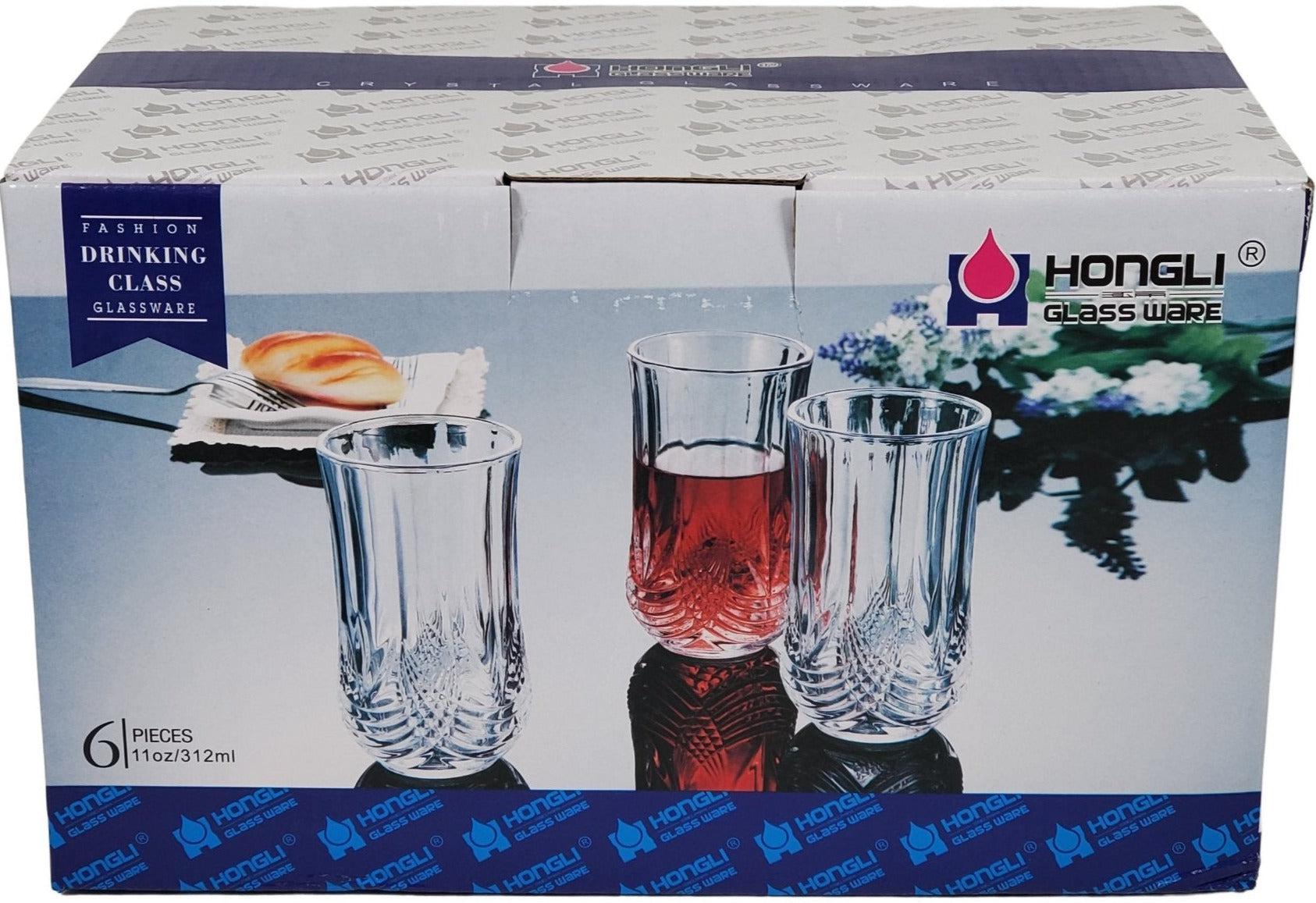 Life Vogue Glass - 12oz Clear Drinking Glasses for Water, Juice & Cocktails - Perfect for Home, Restaurants & Parties