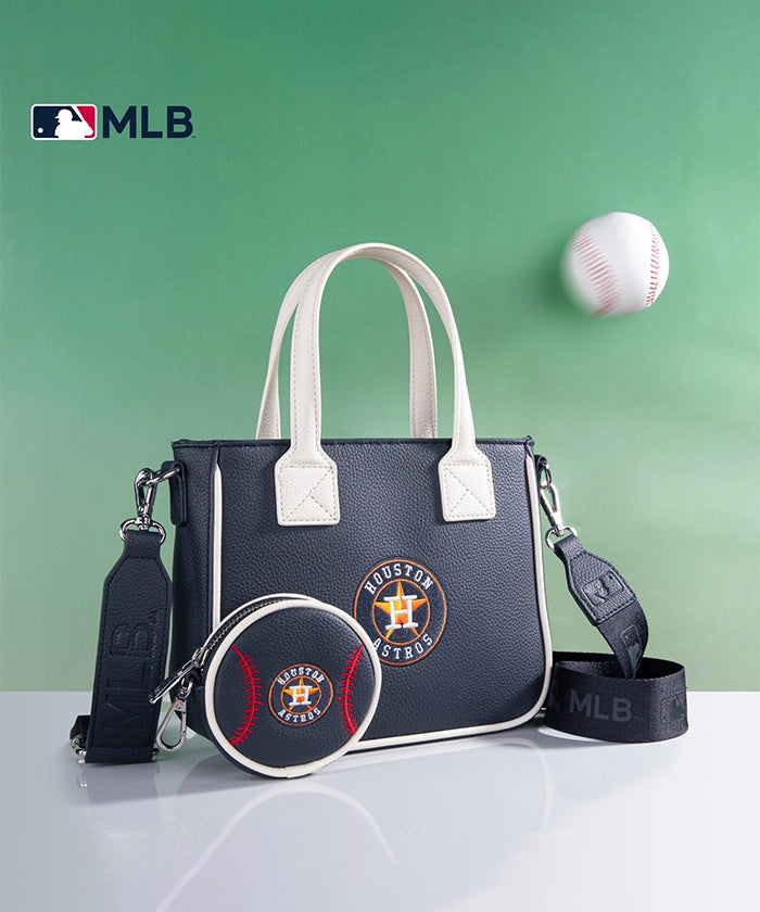 Houston Astros MLB Team Tote Bag with Baseball Coin Pouch - Stylish Baseball Fan Gift for Game Day & Travel Accessories