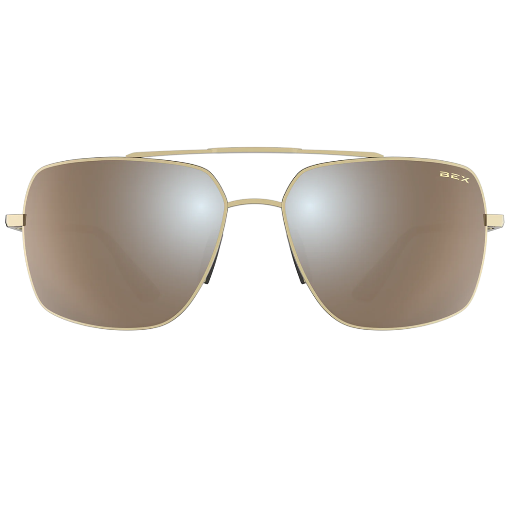 Bex Wing Matte Gold/Brown Sunglasses - Polarized UV Protection for Men & Women - Perfect for Driving, Beach, and Outdoor Activities