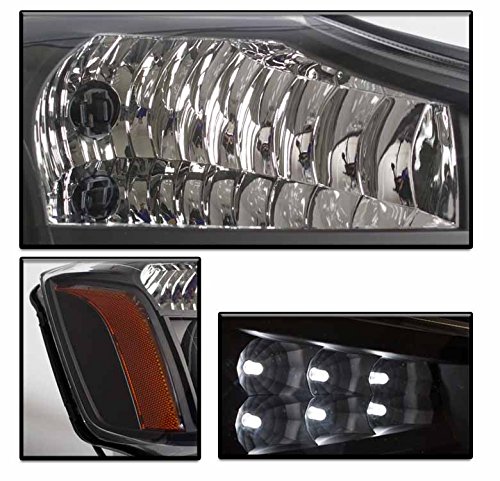 Halo LED Projector Headlights - Black - Compatible with 2004-2014 Nissan Titan & 2004-2007 Nissan Armada - High Performance Car Lighting for Night Driving & Off-Road Adventures