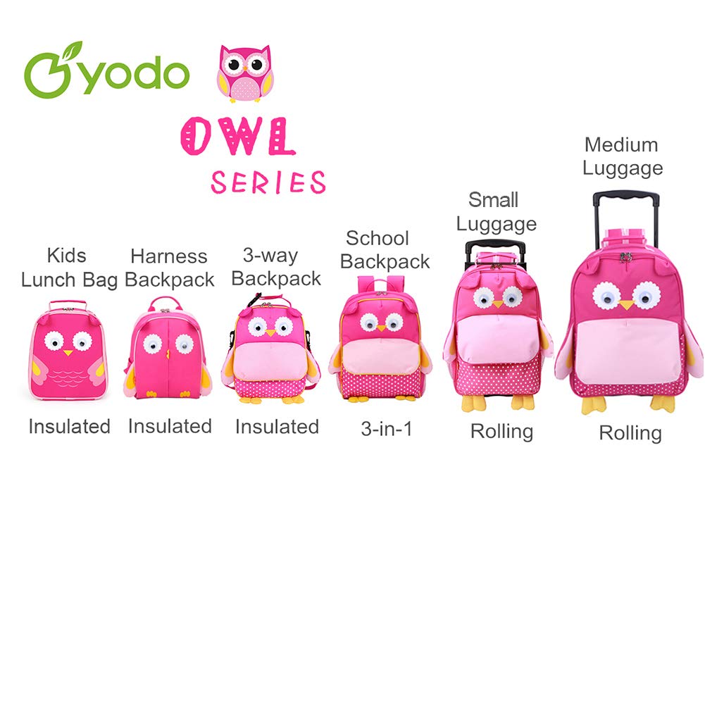 Yodo 3-Way Kids Suitcase with Wheels - Rolling Backpack for Toddlers & Children | Perfect for Travel, School & Daycare Use