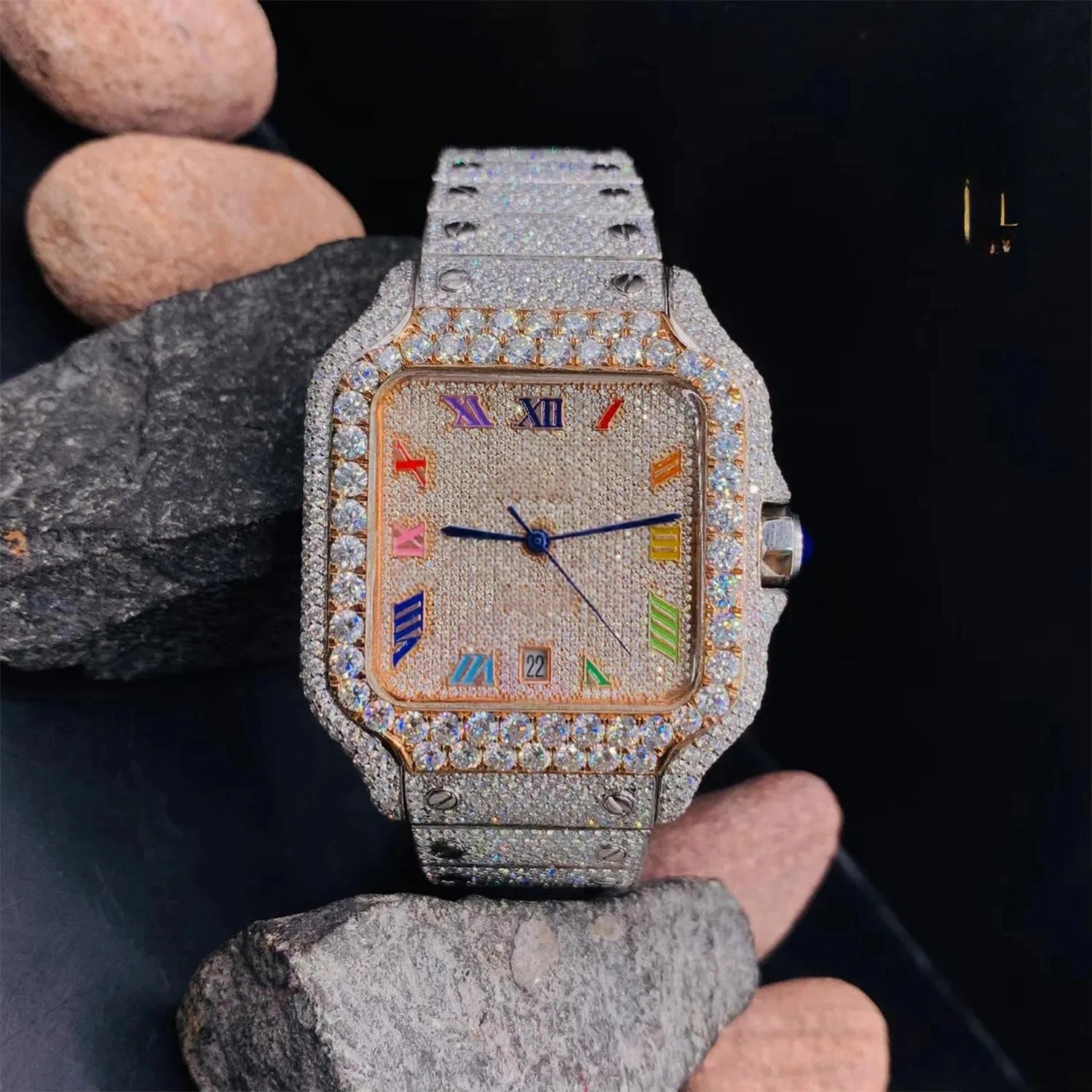 Luxury Moissanite Iced Out Watch for Men - Swiss Automatic Movement - Perfect for Formal Events, Parties & Gifting