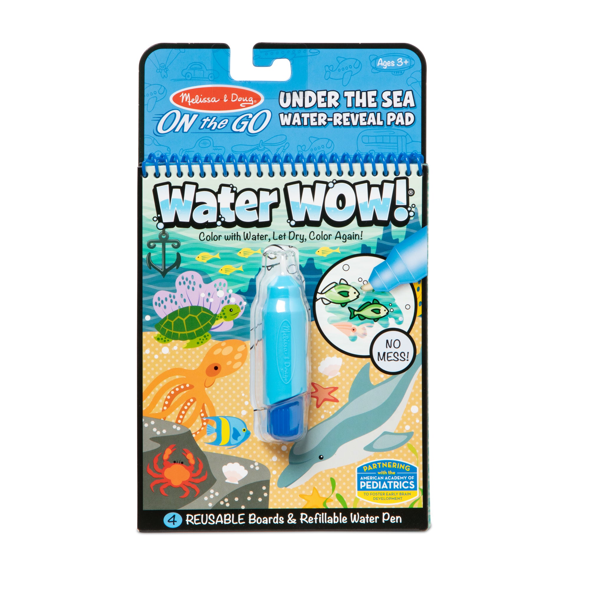 Water Wow! Under the Sea Water Reveal Pad - Reusable Coloring Book for Kids, Mess-Free Painting Activity, Travel Toy for Toddlers (Perfect for Road Trips, Airplane Travel & Quiet Time Play)