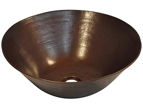 CRVSW-17-MA Matte Copper Round Vessel Sink - 6 x 17 x 17 Inches - Modern Farmhouse Bathroom Vanity Sink for Rustic & Contemporary Decor - Perfect for Powder Rooms, Guest Baths & Luxury Home Renovations
