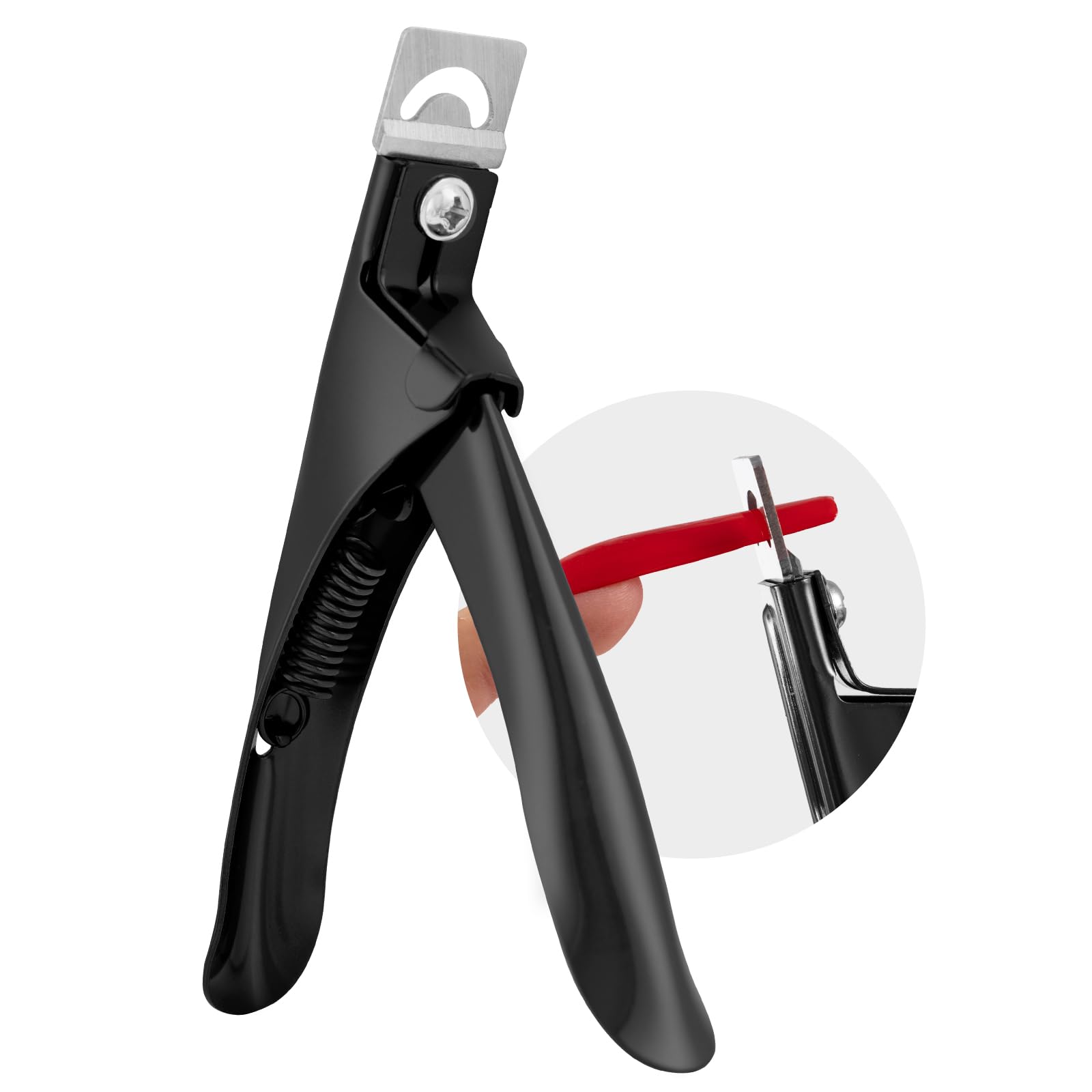 Professional Stainless Steel Acrylic Nail Clippers - Adjustable Fake Nail Cutters for Artificial Nails & Tips, Rustproof Manicure Pedicure Tool for Salon & Home Use, Perfect for Nail Art & Acrylic Extensions - Black