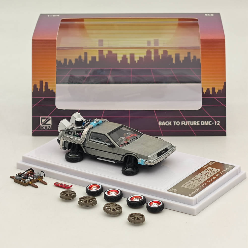 1:64 Back to the Future DMC-12 Time Machine Diecast Model Car - Collectible Movie Replica for Display & Gifts - Perfect for Fans, Collectors and Home Office Decor