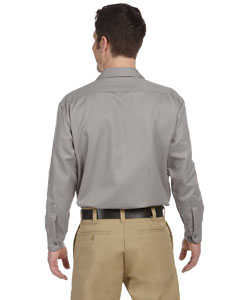 Dickies 574 Long Sleeve Work Shirt for Men - Durable Silver Gray Cotton Shirt for Construction, Landscaping & Outdoor Workwear