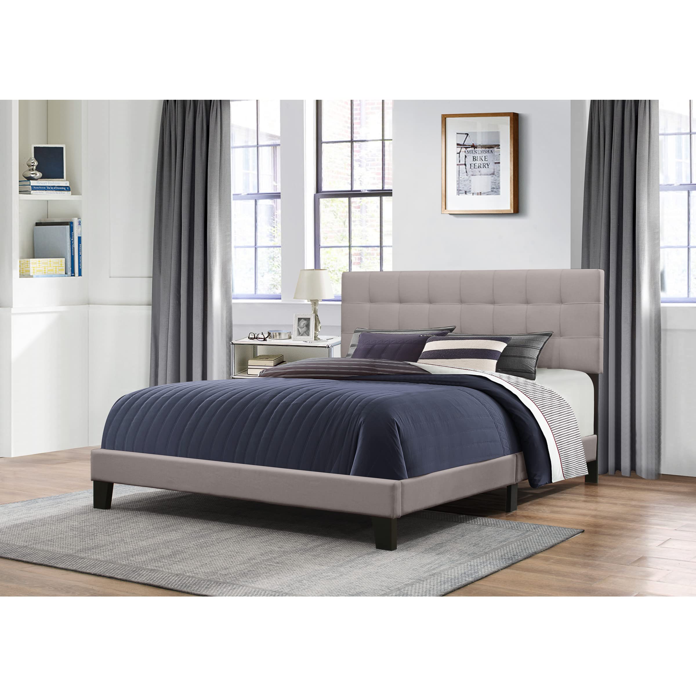 Hillsdale Furniture Delaney King Size Bed Frame in Stone Finish - Perfect for Master Bedroom & Guest Room Decor