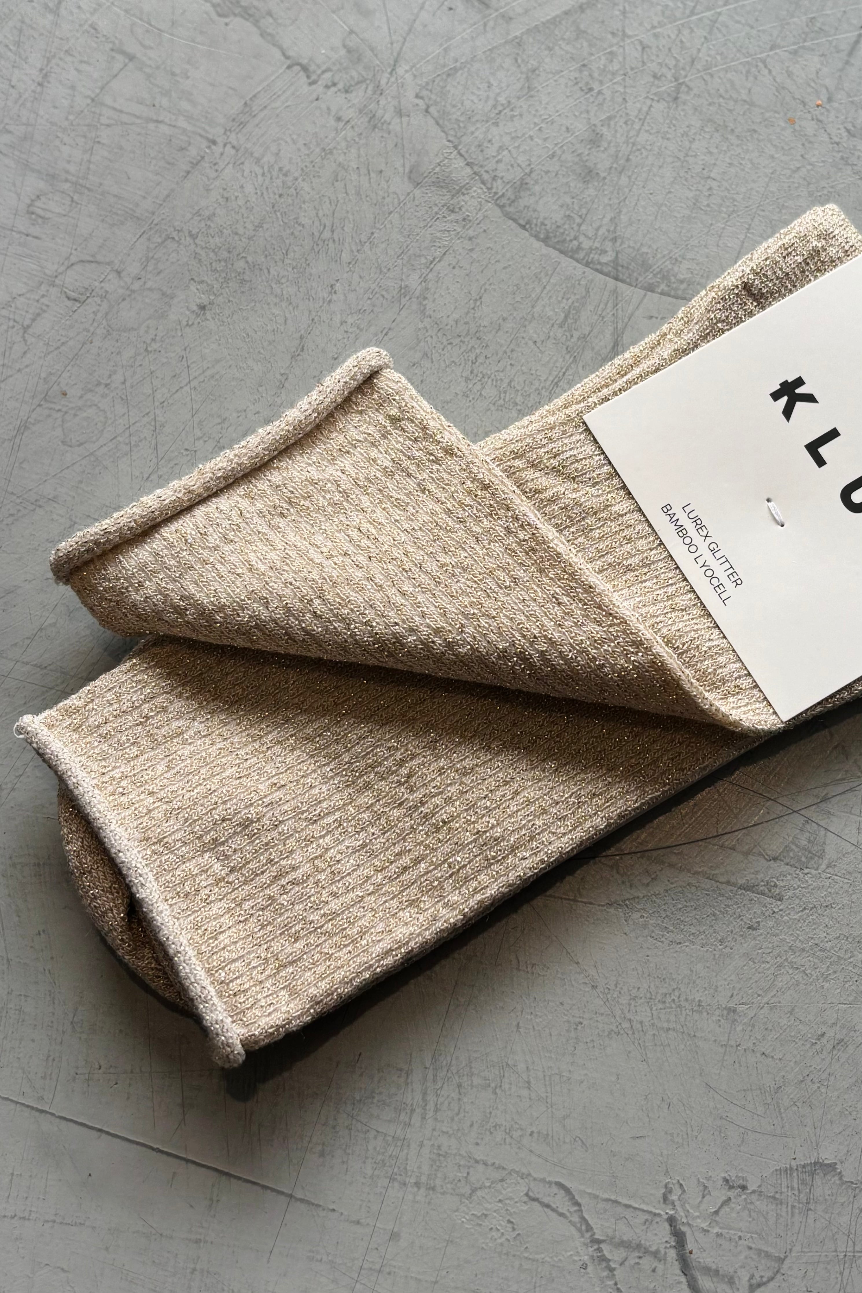 KLUE Glitter Lurex Socks for Women - Shimmery Beige Party Socks | Perfect for Holidays, Festivals & Special Occasions