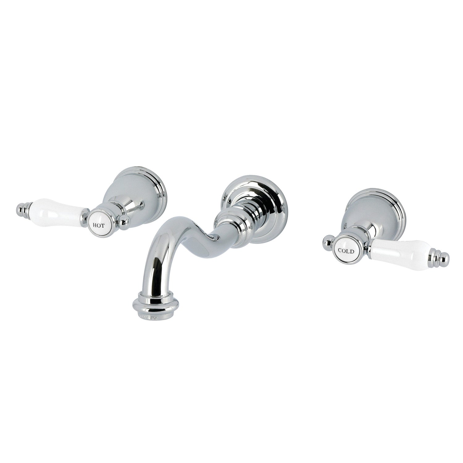 Bel Air KS3121BPL Double Handle 3 Hole Wall Mount Bathroom Faucet - Polished Chrome Finish for Sink & Vanity - Perfect for Modern Bathrooms & Powder Rooms