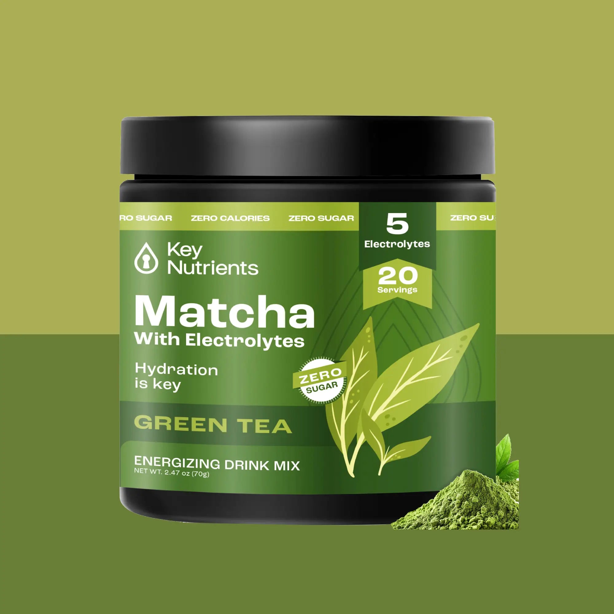 Organic Matcha Powder with Electrolytes - Premium Japanese Green Tea Powder for Energy & Hydration - Perfect for Smoothies, Baking & Post-Workout Recovery