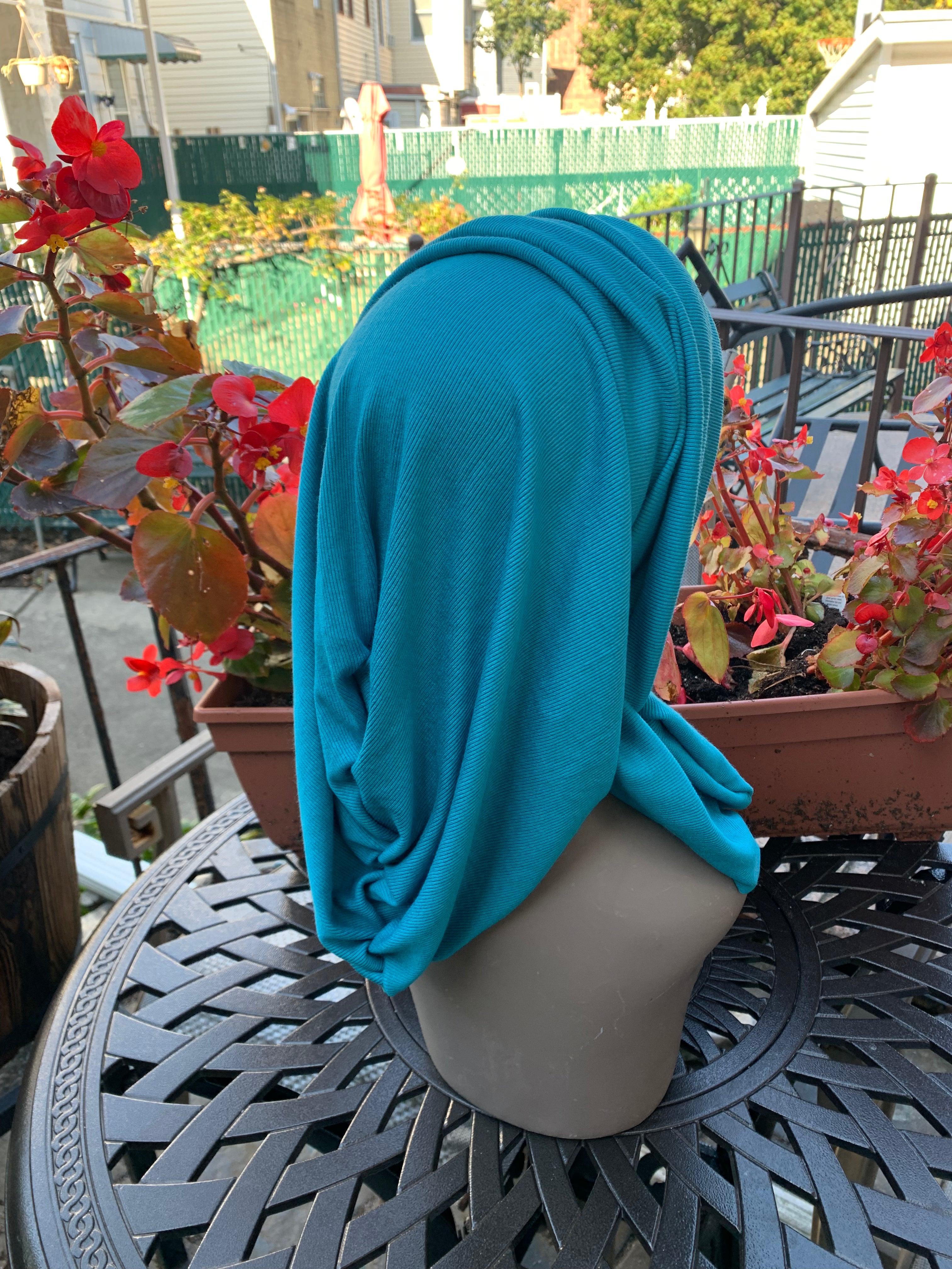 Uptown Girl Headwear Turquoise 10-Way Tie Head Scarf - Premium Hair Wrap & Tichel for Women | Made in USA | Perfect for Yoga, Church, Beach & Everyday Style