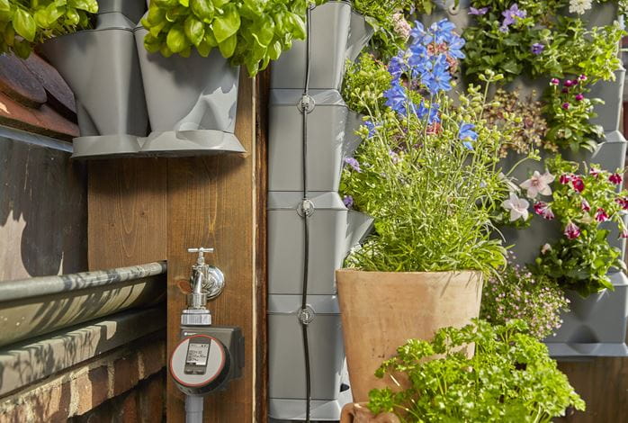 Gardena NatureUp! Vertical Garden Set with Automatic Watering System - Perfect for Balcony, Patio, and Small Space Gardening