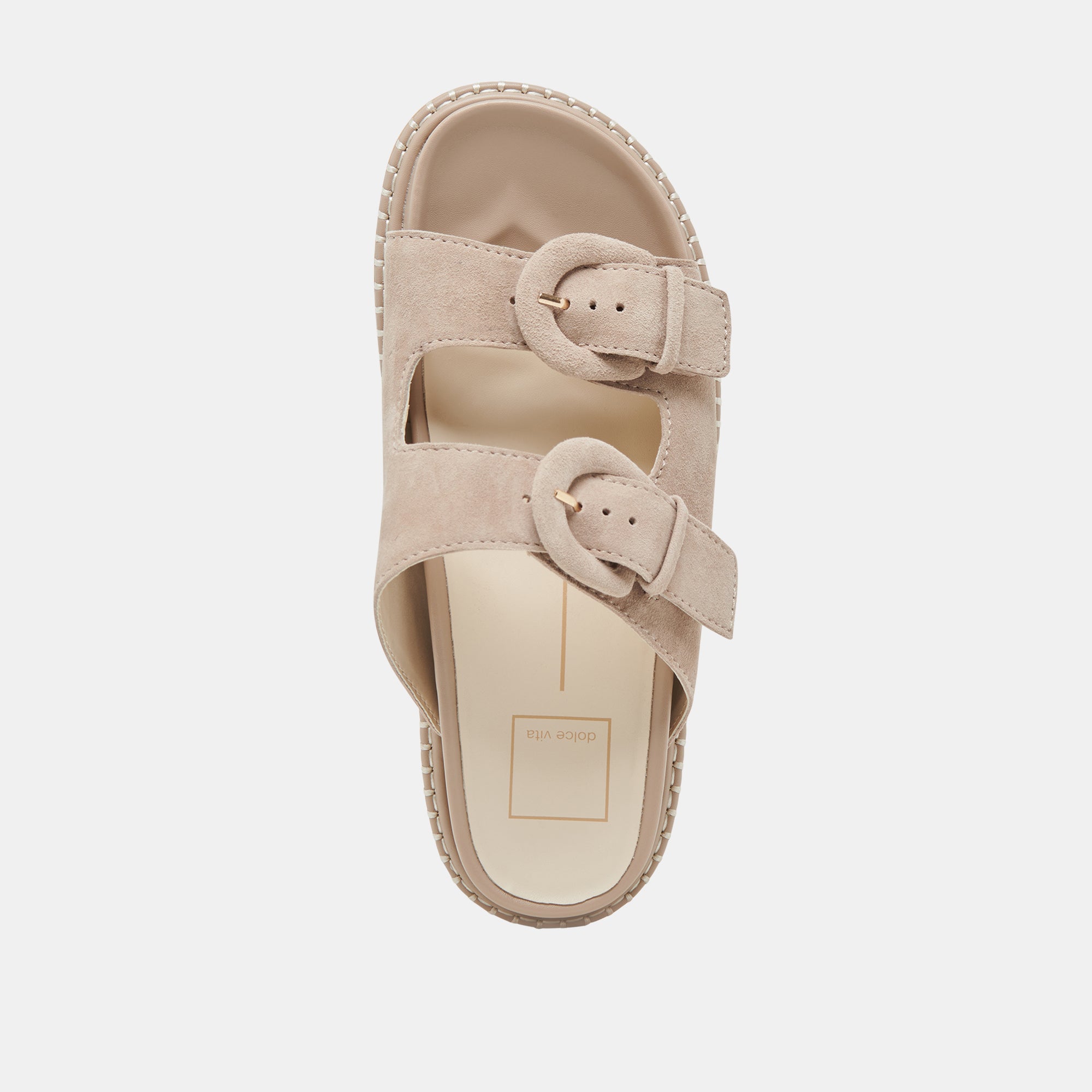 SHAUNY Women's Sandals - DK Taupe Suede Comfortable Slide Sandals for Summer, Beach, and Casual Wear