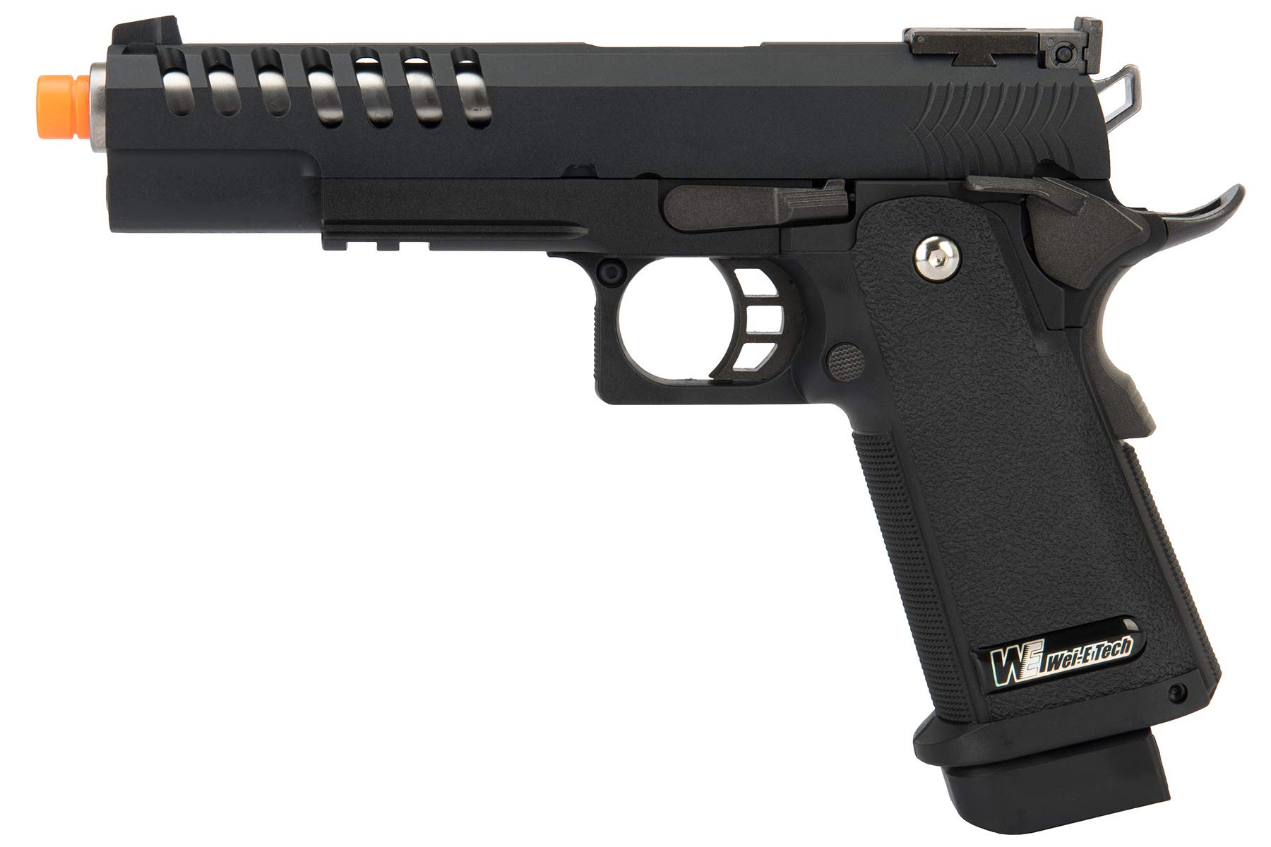 Lancer Tactical WE 1911 Hi-Capa Hyper Speed Gas Blowback Airsoft Pistol - Black - 330 FPS - Realistic Training & Competitive Airsoft Games