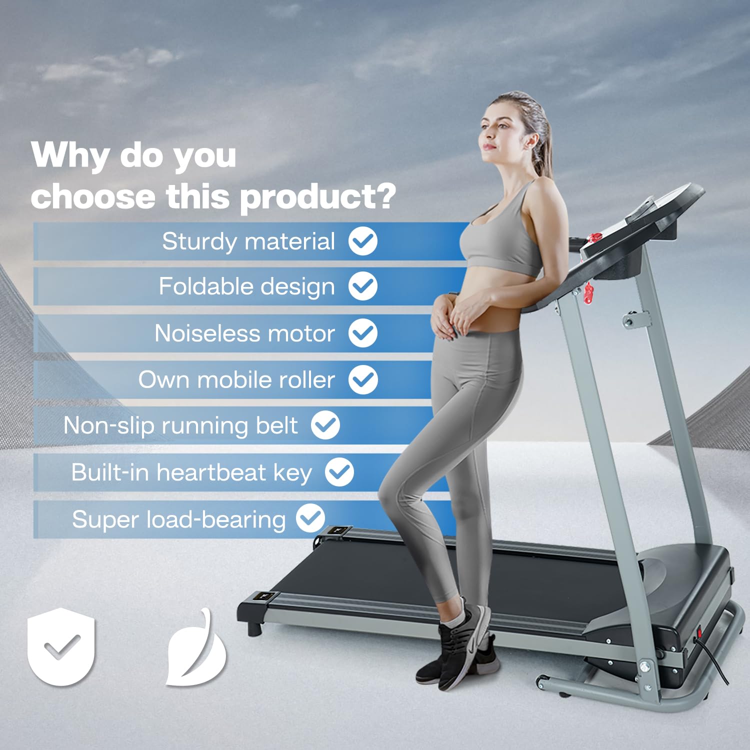 Foldable Treadmill with Incline for Home Use - Electric Walking Machine with 15 Preset/Adjustable Programs, 250 LB Capacity & MP3 Player (Black) - Perfect for Small Spaces, Apartment Workouts & Home Gym Fitness